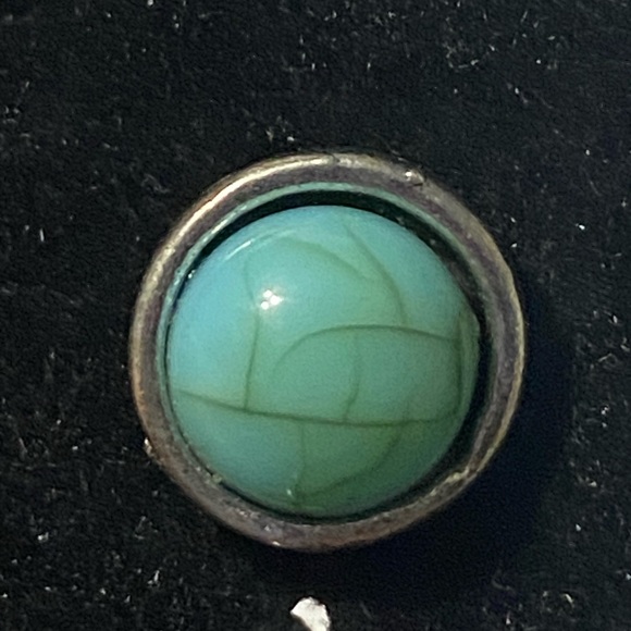 Two Pair of Silver with Turquoise Boho Earrings, Feathers and Small Round - Picture 7 of 10